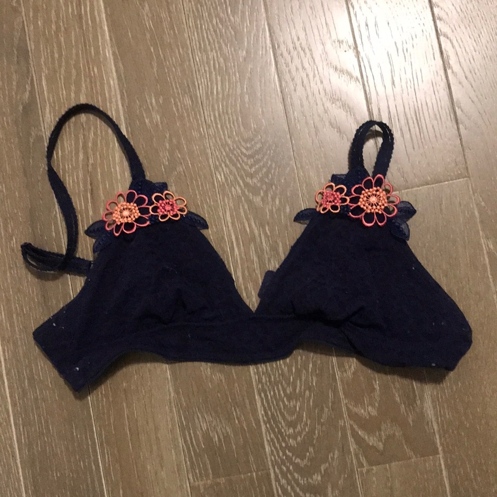 AERIE | navy bralette with floral details